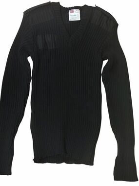 Rothco Black Wool Sweater with White Care Tag